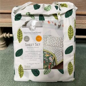 Huntington Home Green Leaf Print Full Sheet Set